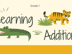 鳄鱼老虎可爱卡通动物森林风儿童启蒙教育英文ppt课件模板下载